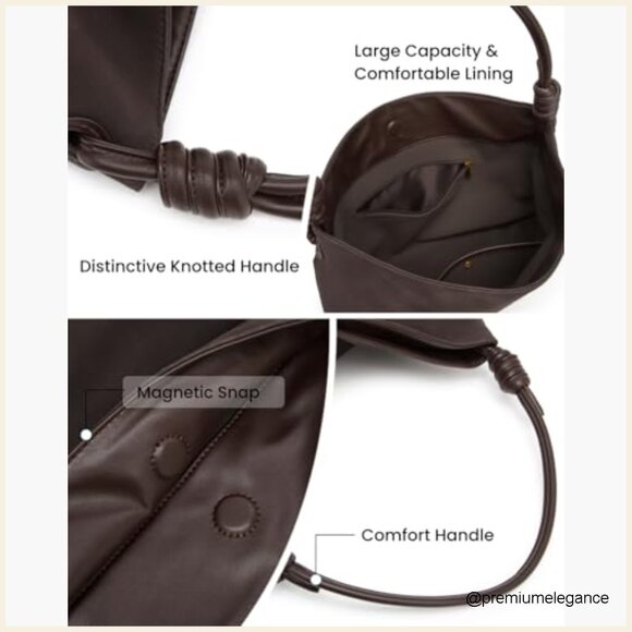 Large Slouchy Hobo Tote Bag Faux Suede Lightweight Travel Work Shoulder - Picture 6 of 7